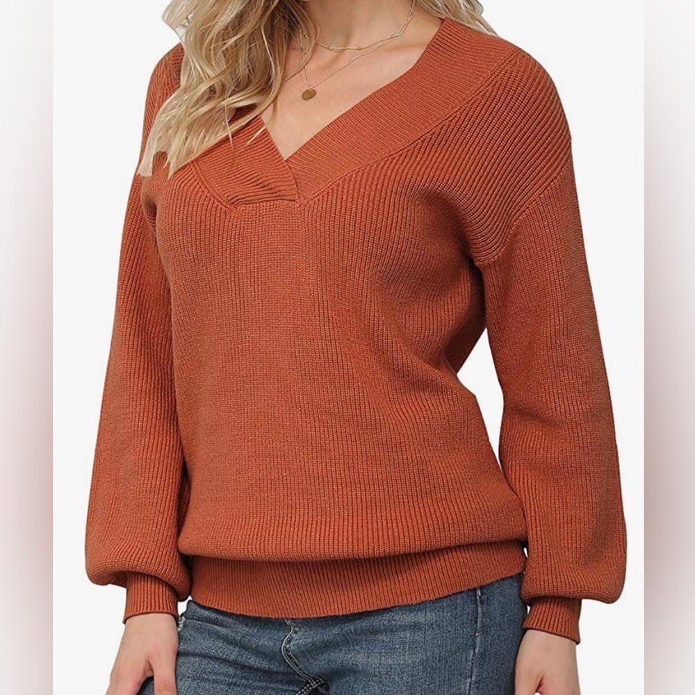 Feiersi Women's Off Shoulder Sweater size small